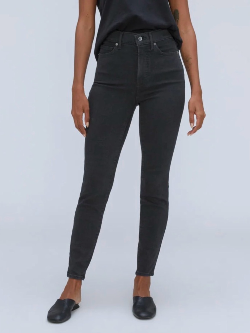 Everlane “The Curvy” High-Waisted Black Skinny Jeans